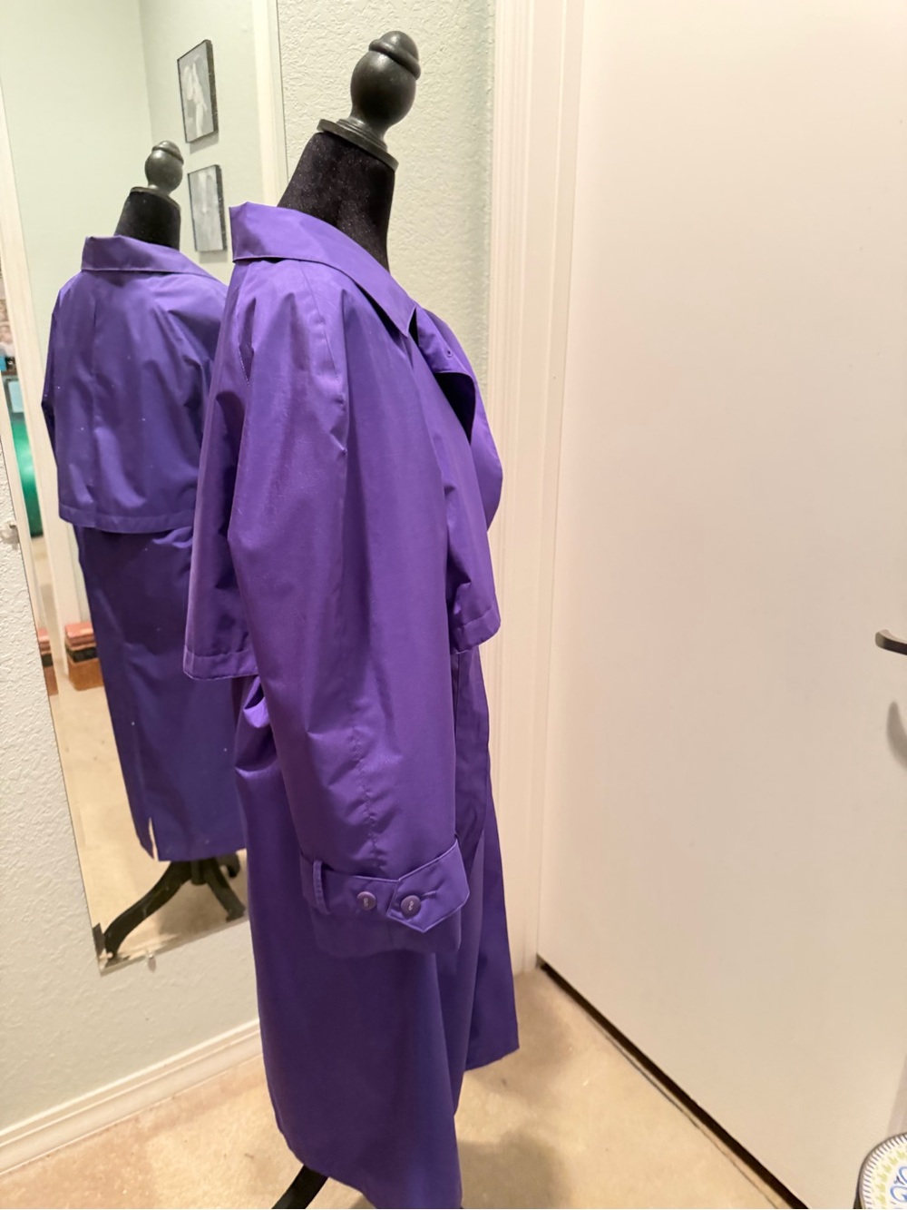 Purple Trench Coat - Classic Women's Trench - Picture 3 of 11